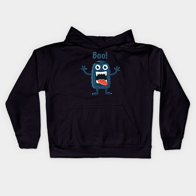 Cute Boo! I'm a Monster Face Halloween Kids Hoodie by Made In Kush